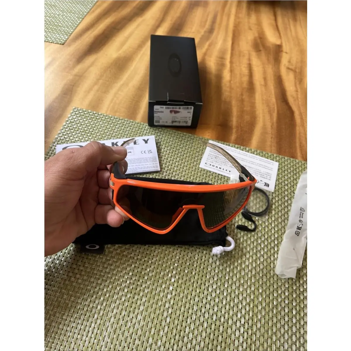 Latch Panel Sunglasses OO9404 Neon Orange on Brown Prizm Bronze W/pouch by Oakley