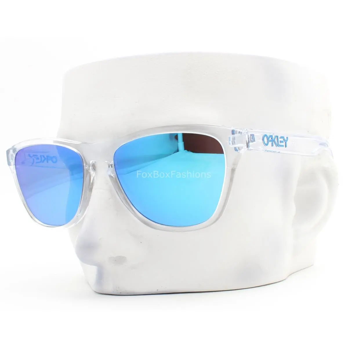 Frogskins Small Sunglasses Shiny Clear Prizm Sapphire OO9508-0153 W/pouch by Oakley