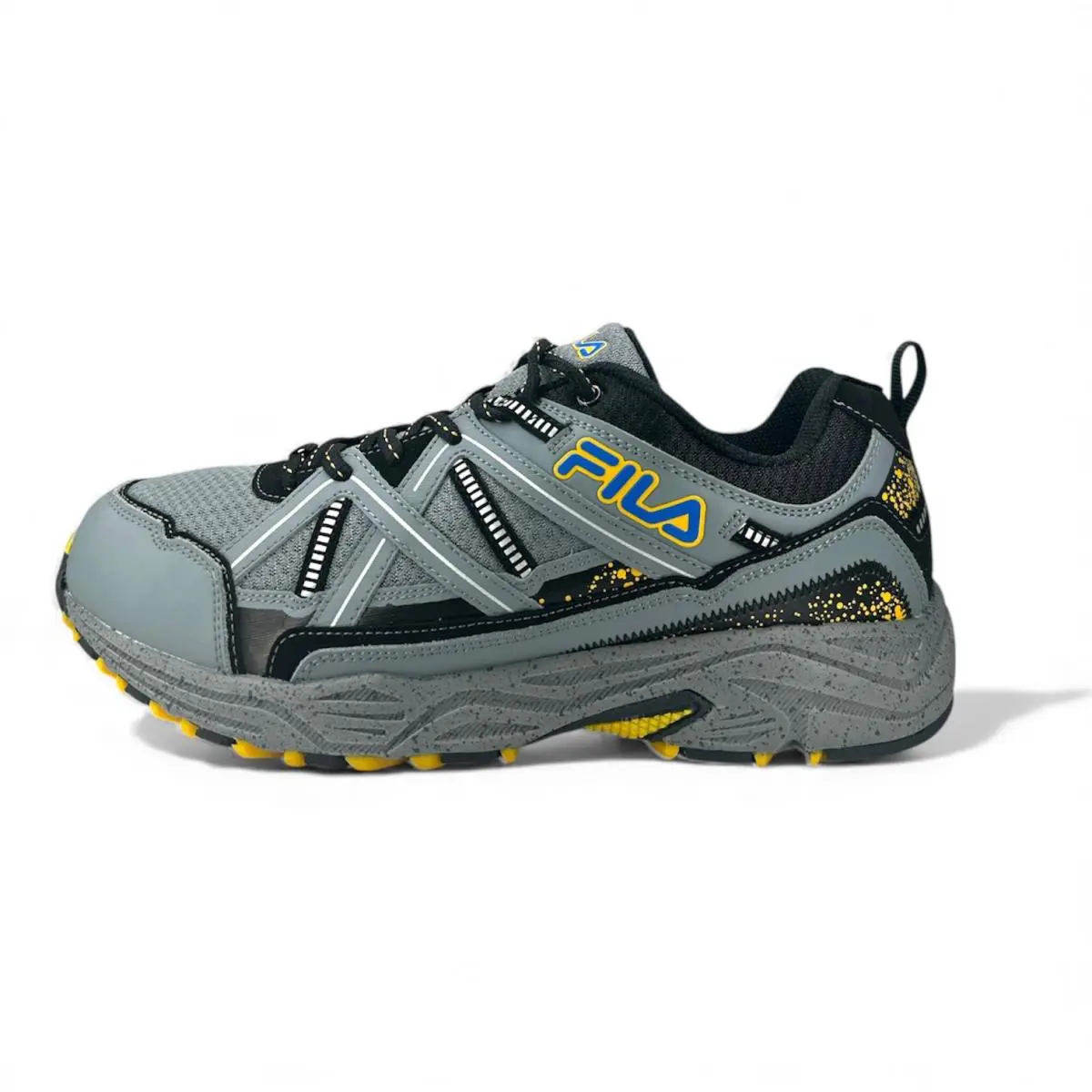 Fila Ascente TR Men’s Trail Running Shoes – Gray / Black / Yellow – Wide 4E - Monument / Black / Gold Fusion