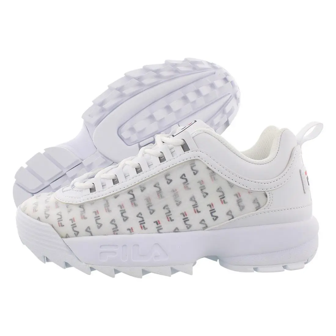 Fila Disruptor Ii Clear Logos Womens Shoes Size 6 Color: White/navy/red