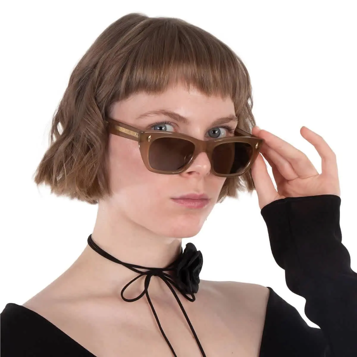 Garrett Leight Webster Sun Green Cat Eye Sunglasses 2138 Chant/grn 49