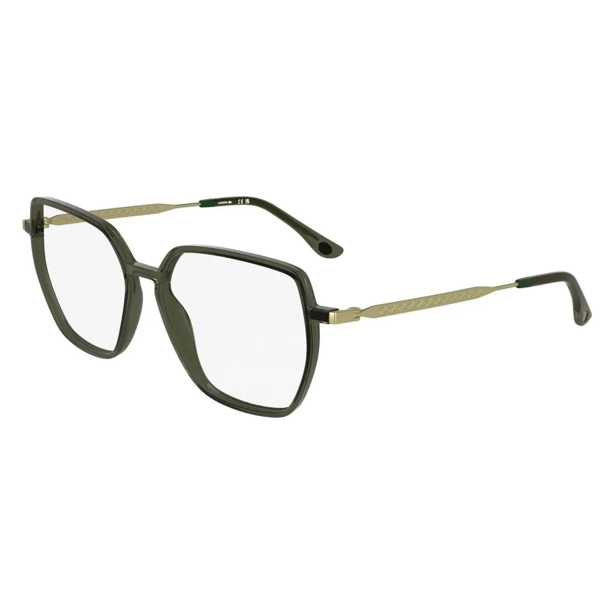 L 2981 Transparent Khaki 275 Size 55 Eyeglasses by Lacoste