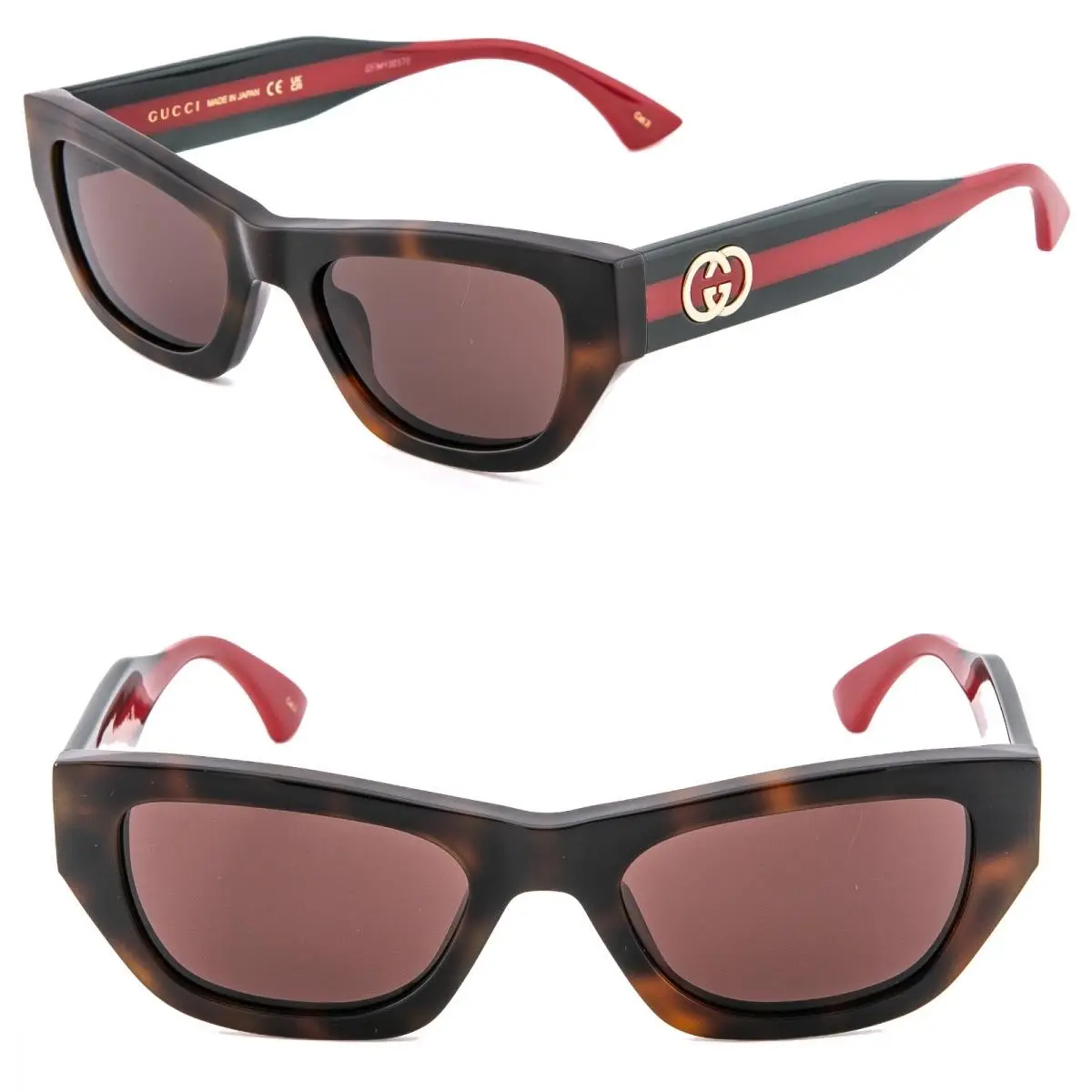 Gucci Gg2116S 2116 Brown Green Web Stripe Classic Logo Sunglasses 002