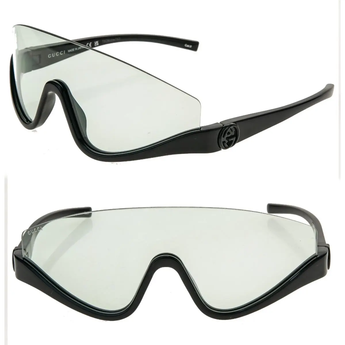 1650 Black Green Sport Wrap Shield Gg1650S Unisex Rimless Sunglasses 005 by Gucci