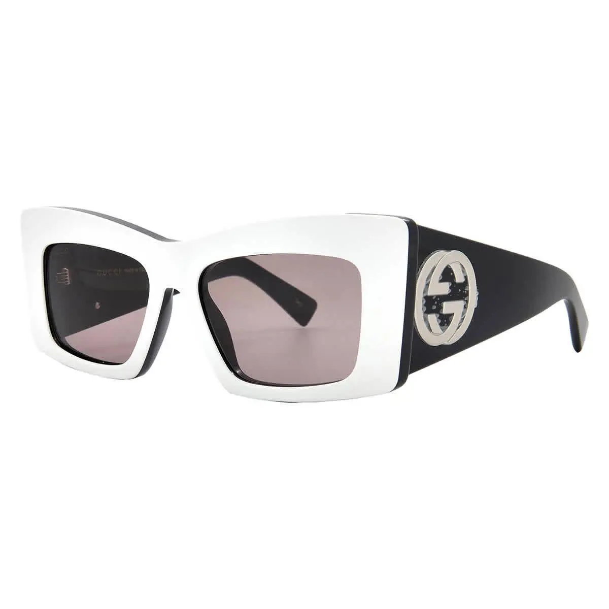 Gucci Brown Butterfly Ladies Sunglasses GG1842S 006 53 GG1842S 006 53 - White, Frame: White, Lens: Brown