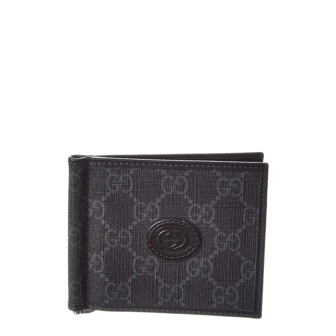 Gucci Black Gg Supreme Canvas Bifold Wallet Compact Pre-loved
