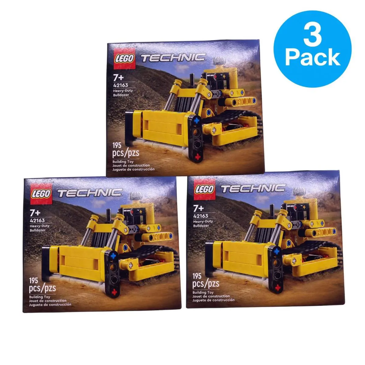 Lego Technic 42163 Heavy Duty Bulldozer 195pcs 3 Pack