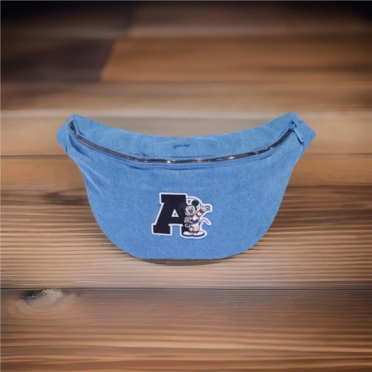 Adidas Women`s Disney Originals Blue Denim Waist Bag Crossbody Size L HK0147