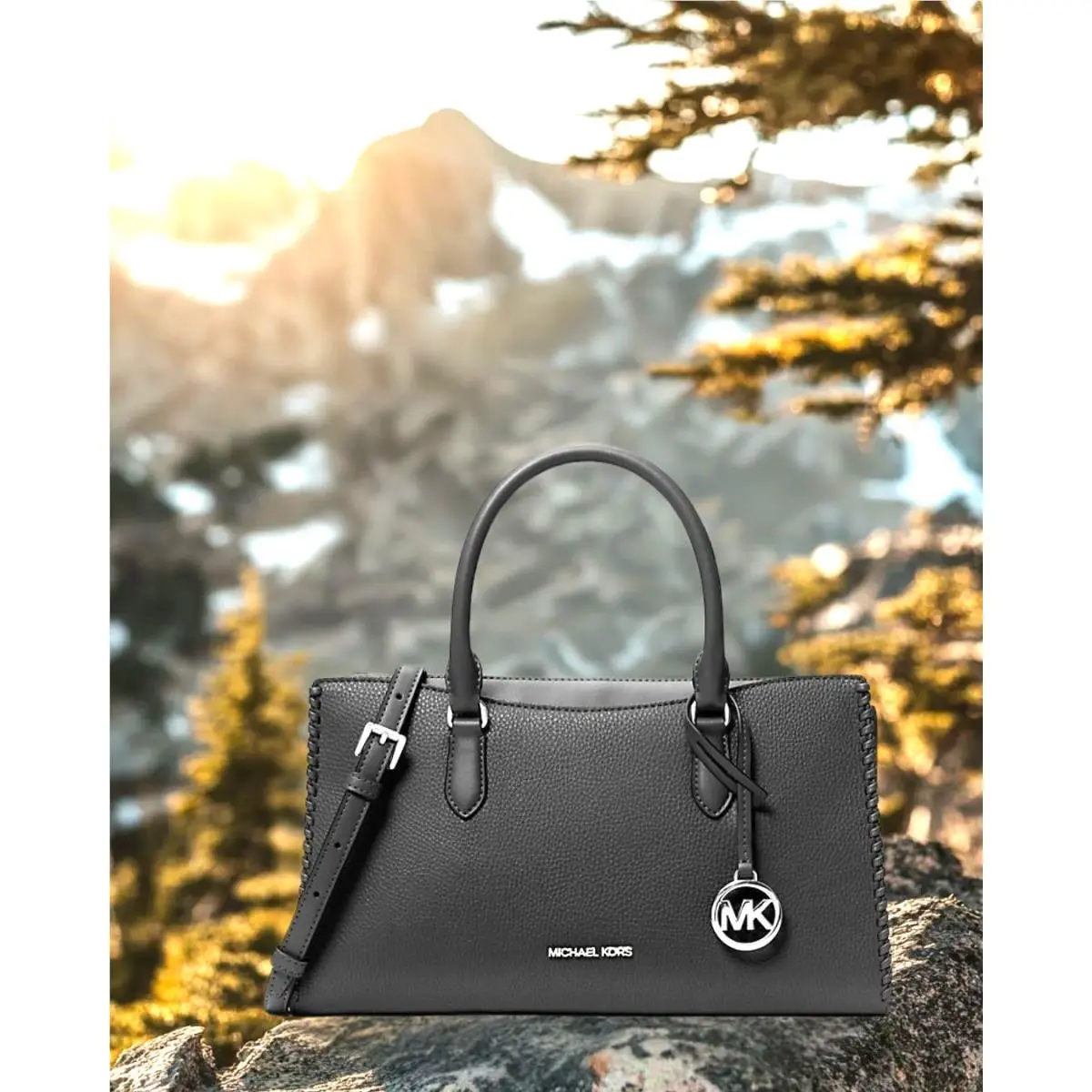 Arden Women Medium PU Blend Crossbody Satchel Purse Bag Variation BLACK by Michael Kors