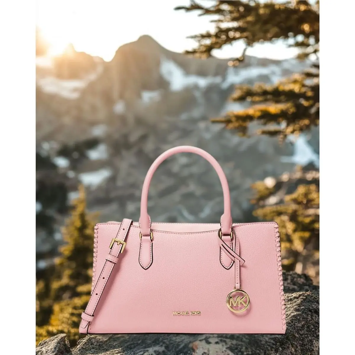 Arden Women Medium PU Blend Crossbody Satchel Purse Bag Variation POWDER BLUSH by Michael Kors