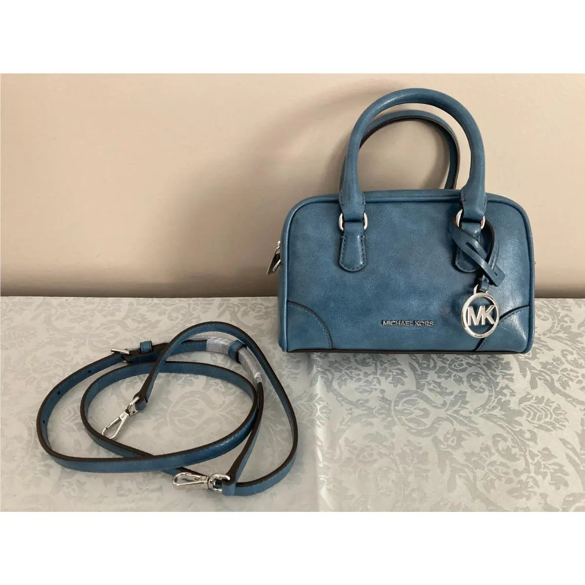 Michael Kors Cornflower Blue Bag Thompson XS Crossbody Satchel Purse