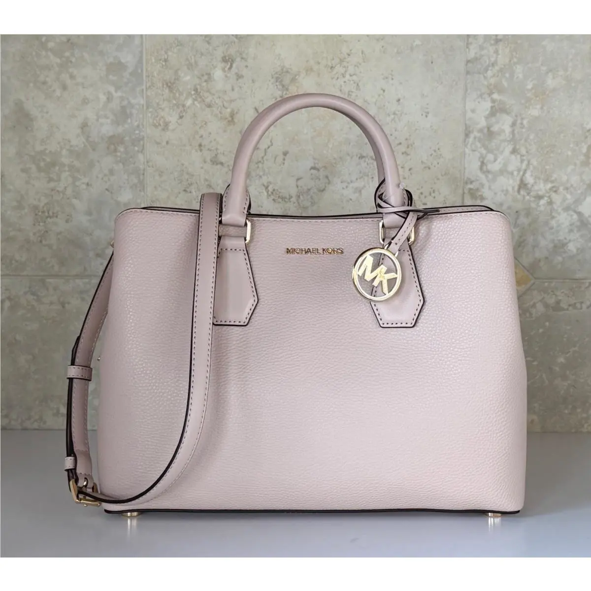Michael Kors Camille Large Satchel Shoulder Bag Soft Pink