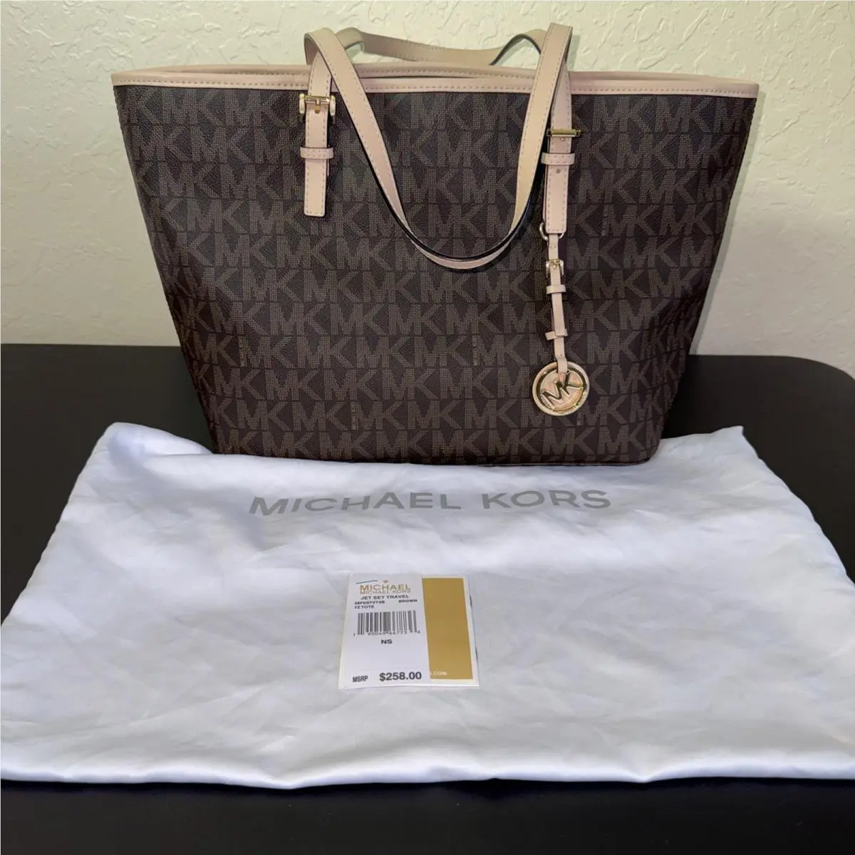 Michael Jet Set Travel Signature Tote Bag Purse Large 16.5” x 10” by Michael Kors