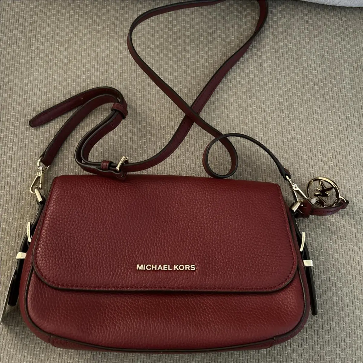 Michael Kors Bedford Legacy Small Pebbled Leather Crossbody Bag Flap Purse