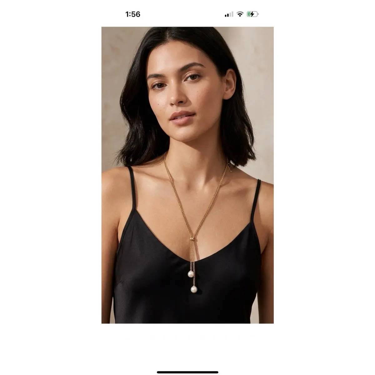 Michael Kors Pave Artificial Pearl Lariat Necklace D36