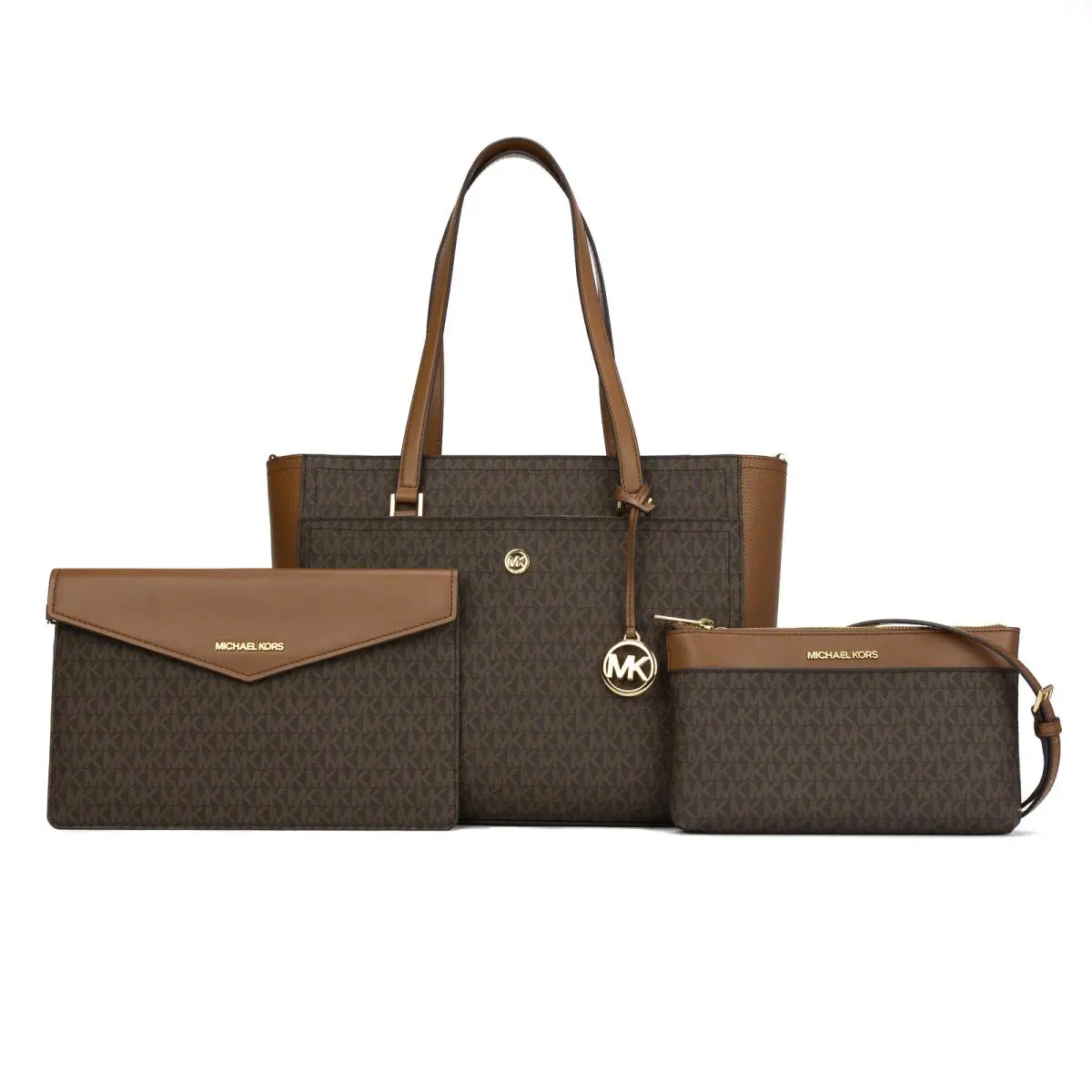 Michael Kors Maisie Large Leather 3 in 1 Tote Bag - Brown - Brown