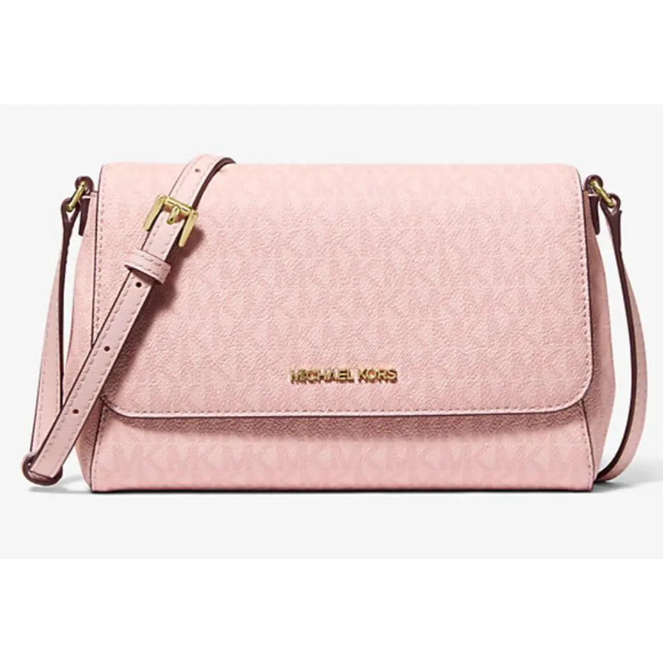 Michael Kors Medium Logo Convertible Crossbody Pink 9 X 6 X 2