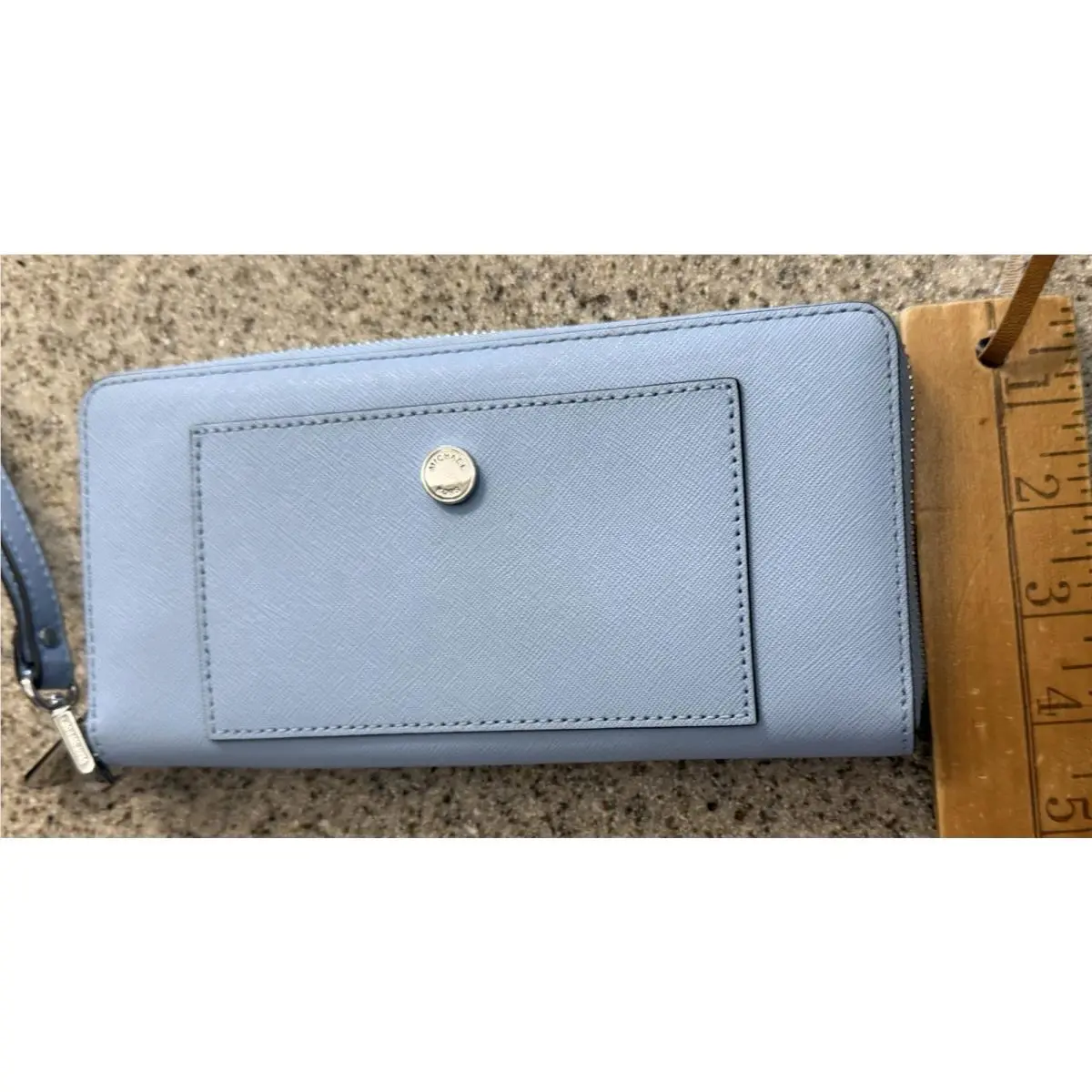 Michael Kors Blue LG Zip Around Wristlet Wallet Clutch