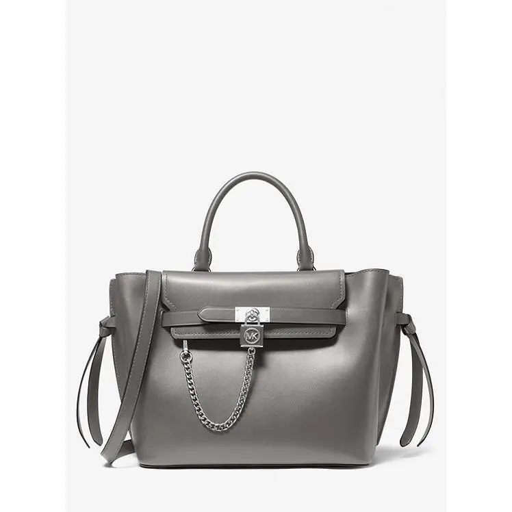 Michael Kors Hamilton Legacy Large Leather Belted Grey Satchel