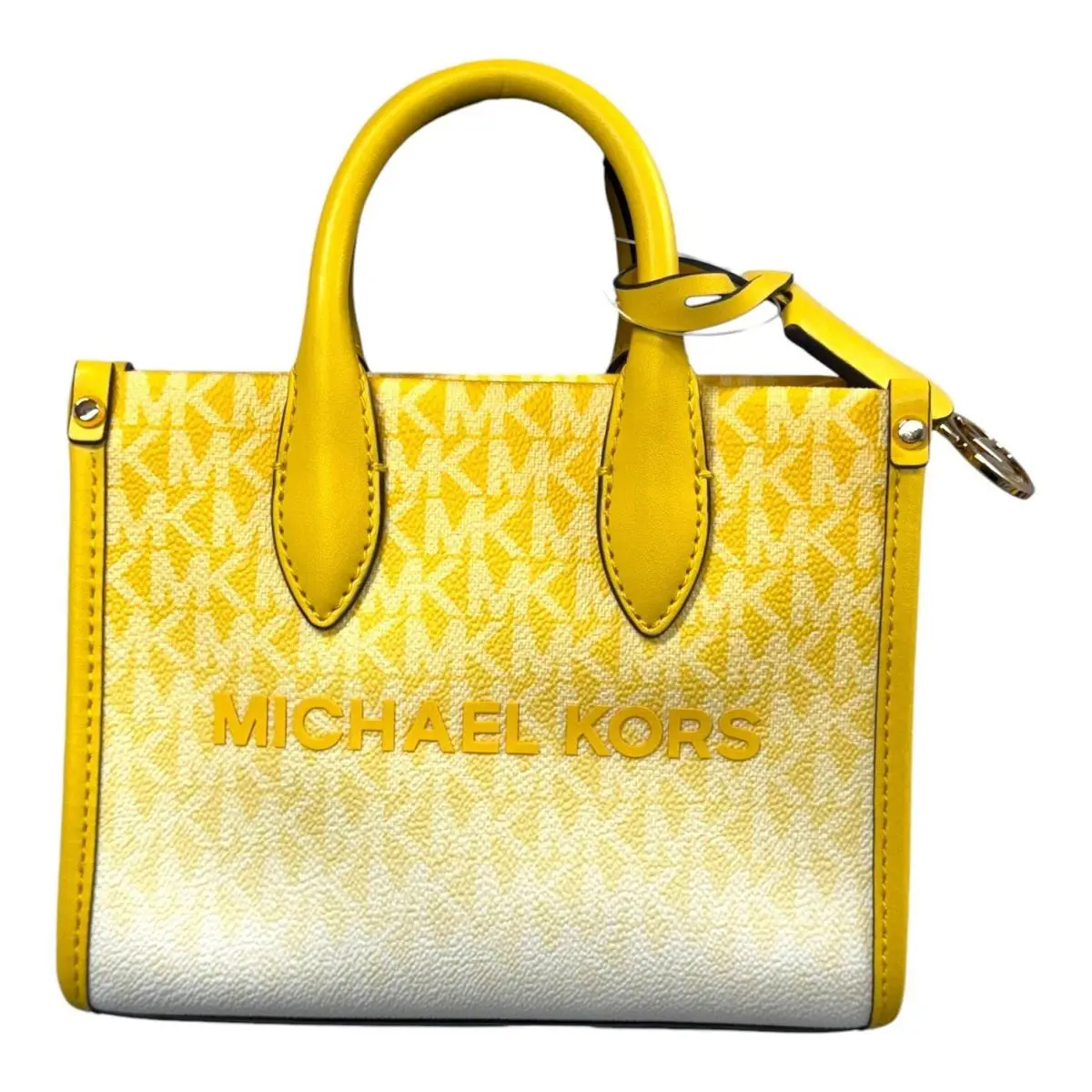 Mirella Small Shopper Crossbody Tote Bag Golden Yellow Logo Ombre by Michael Kors