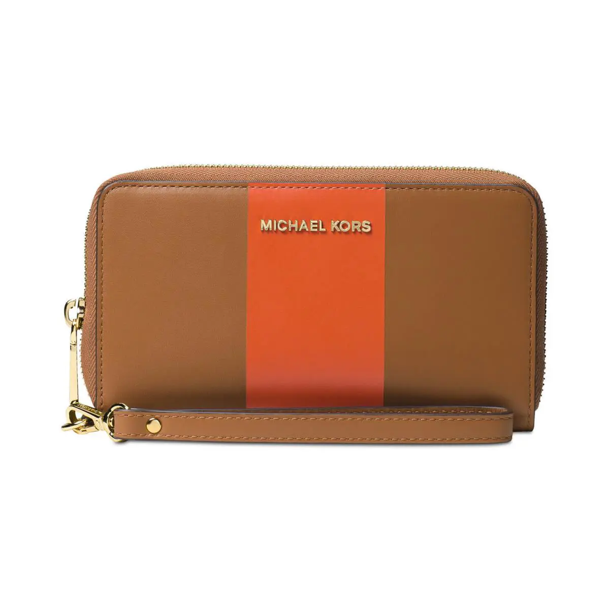 Kors Center Stripe Large Flat Wallet Phone Case