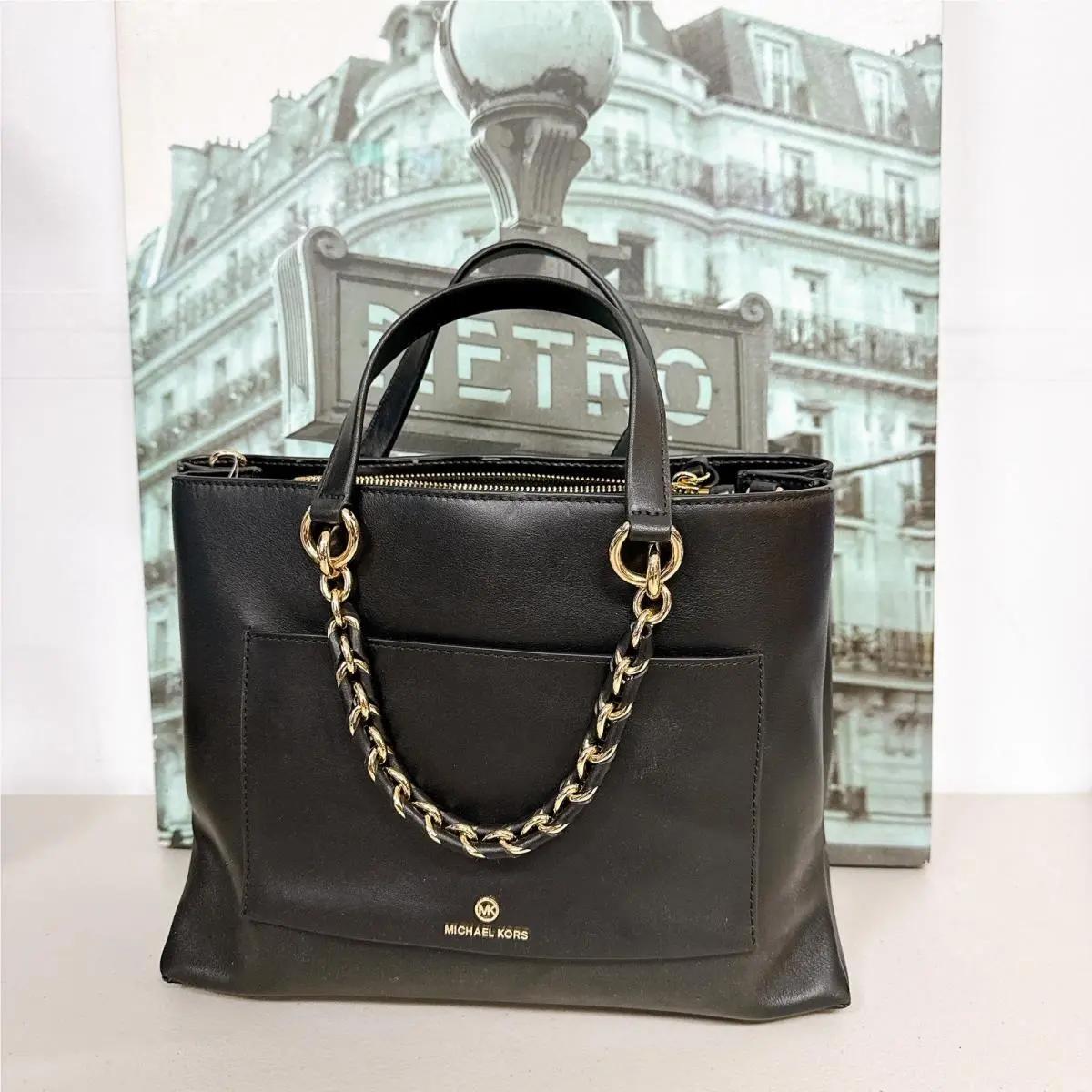 Michael Kors 30S0G0ES6L Small Leather Chain Messenger Bag