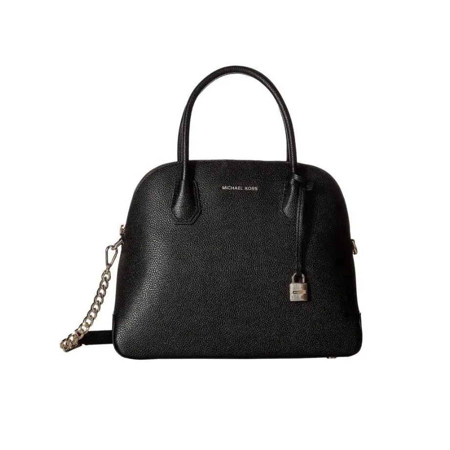 Michael Kors Studio Mercer Black Large Dome Satchel Handbag