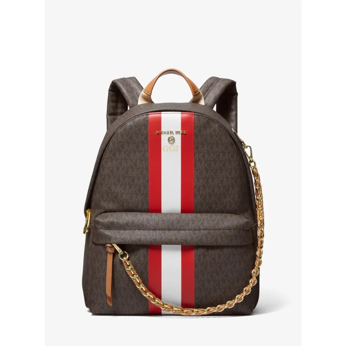 Michael Kors Slater Medium Signature Logo Stripe Backpack