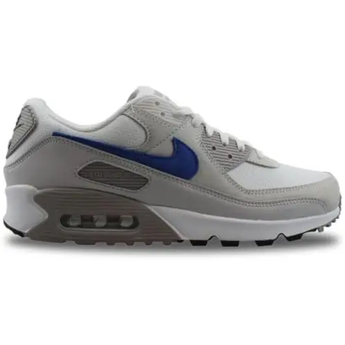 Men`s Nike Air Max 90 White/racer Blue-college Grey DM0029 110 - White/Racer Blue-College Grey