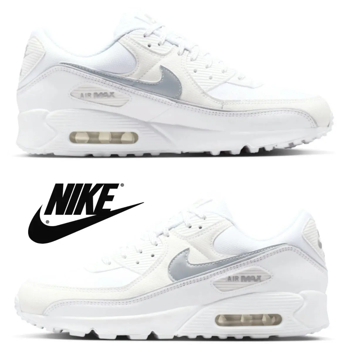 Nike shoes - Nike Air Max 90 - Air Max - White, Maufacturer: White/Mtlc Silver/White 8