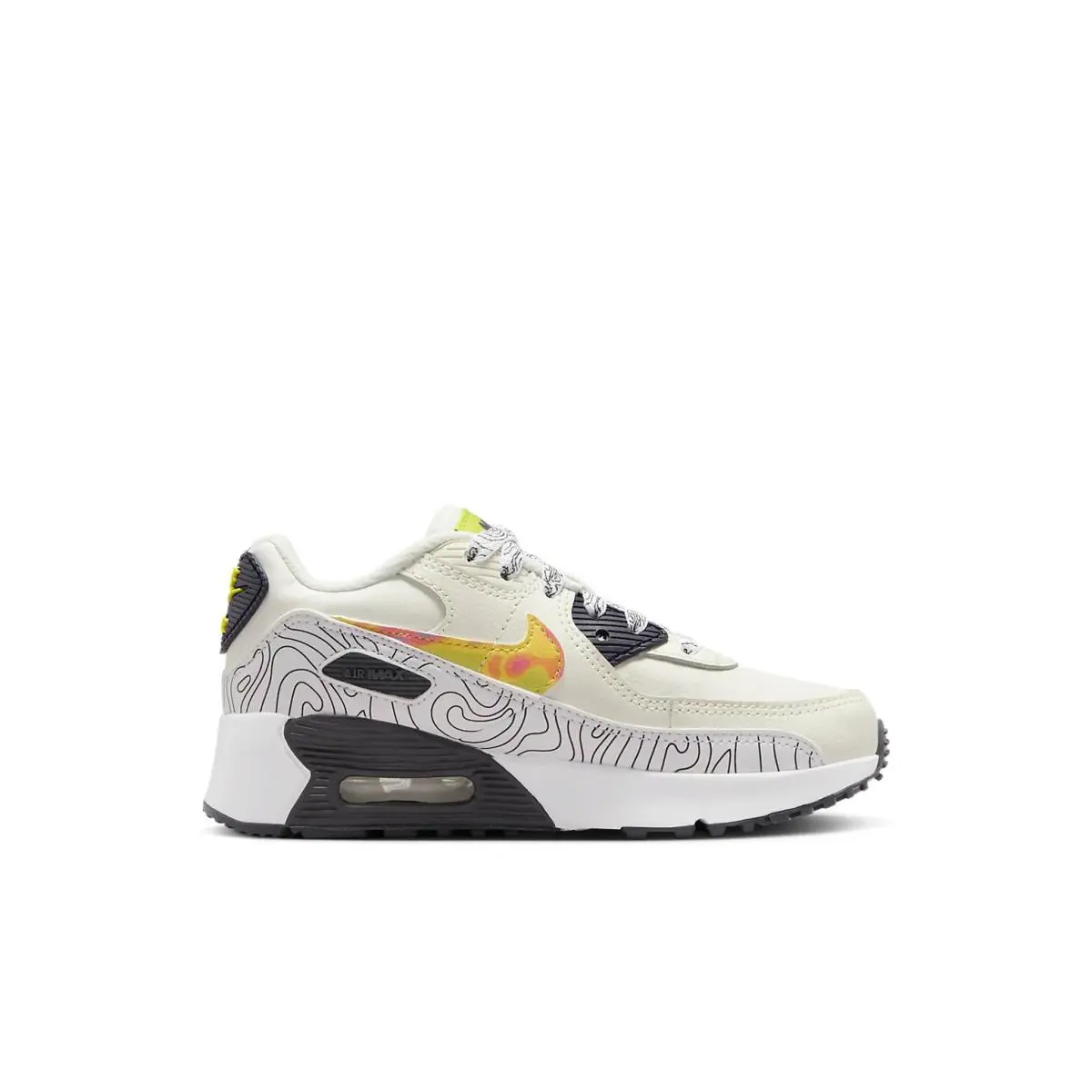 Little Kid`s Nike Air Max 90 Ltr SE Sail/multi-clr-gridiron DX1815 100 - Sail/Multi-Color-Gridiron