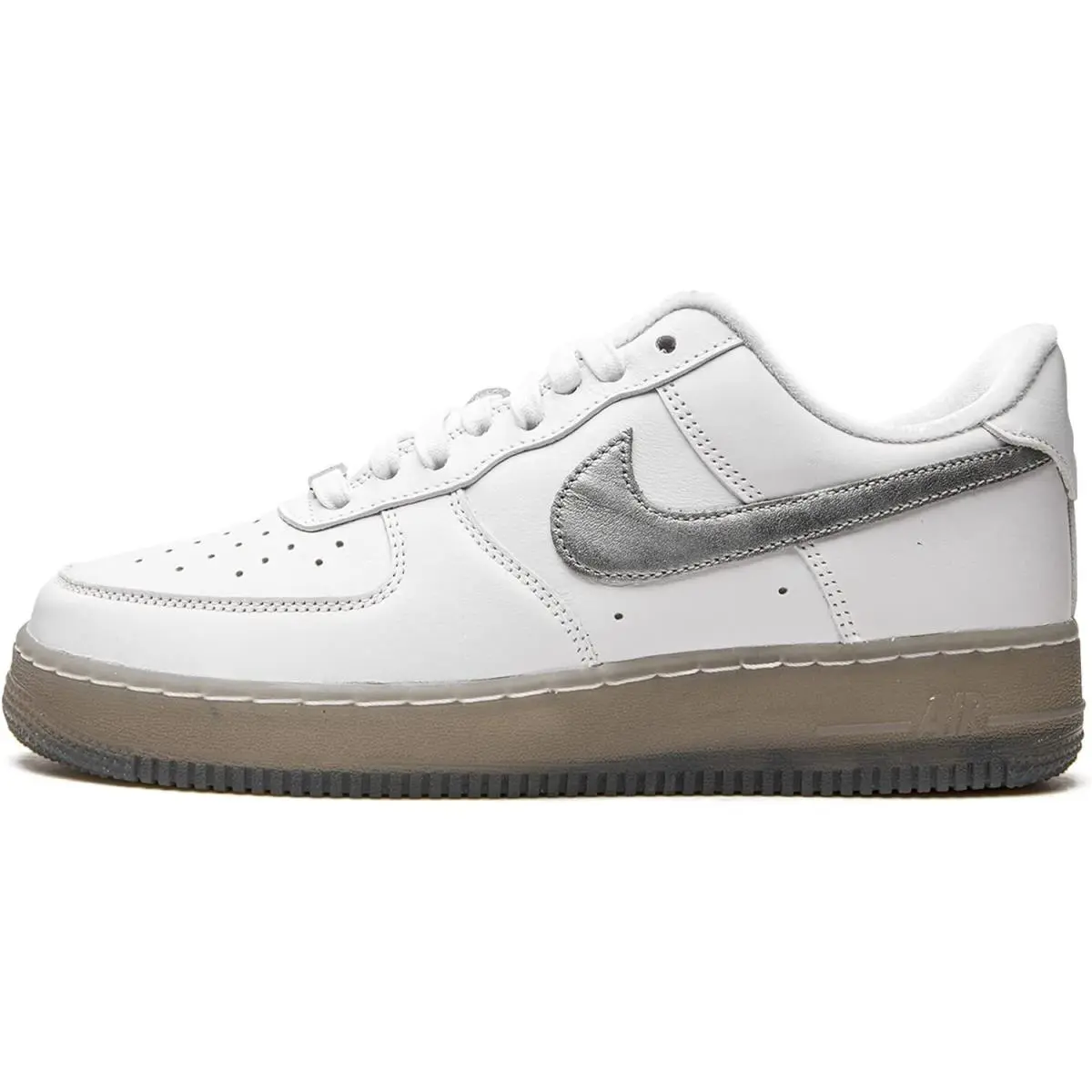 Men`s Nike Air Force 1 `07 Prm White/metallic Silver DX3945 100 - White/Metallic Silver