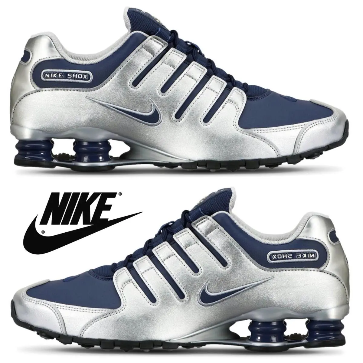 Nike shoes - Nike Shox - Shox - Silver, Maufacturer: Midnight Navy/Black/Metallic Silver 23