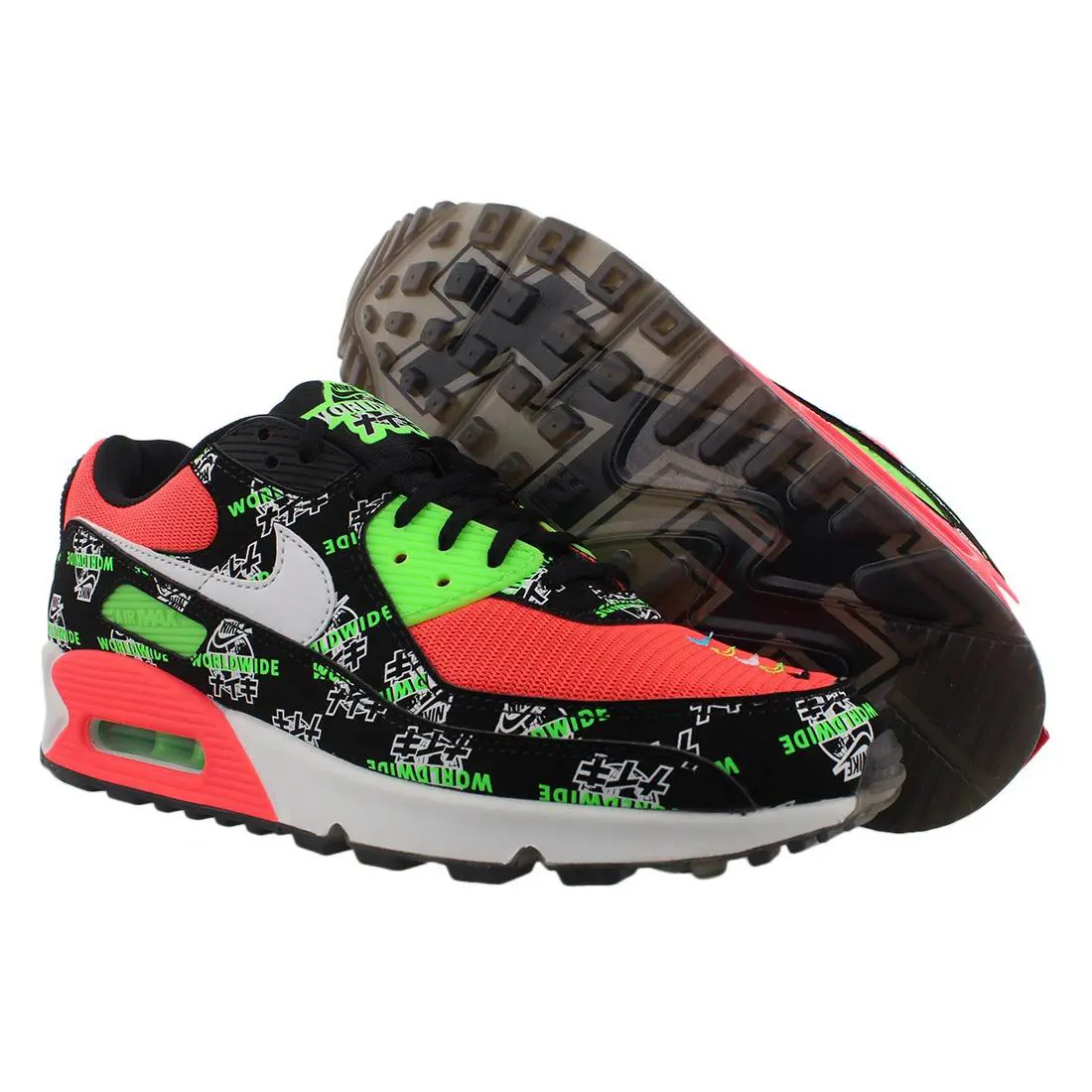 Nike Air Max 90 Se Unisex Shoes - Black/White/Green Stirke, Main: Black