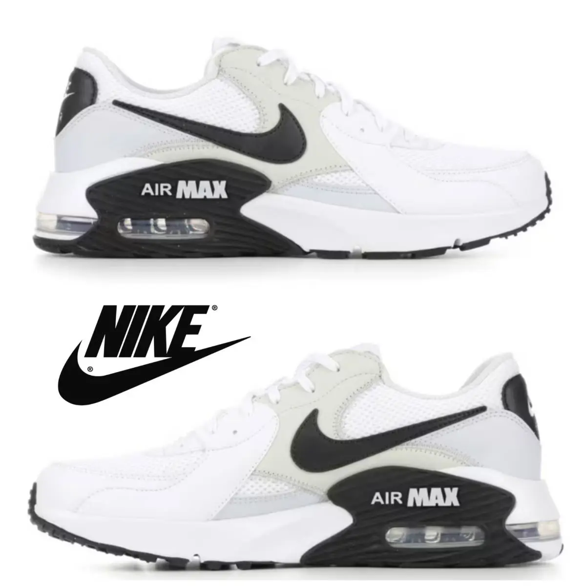 Nike Air Max Excee Men`s Shoes Sneakers Running Athletic Walking Sport Comfort - White, Maufacturer: wht/blk/plt