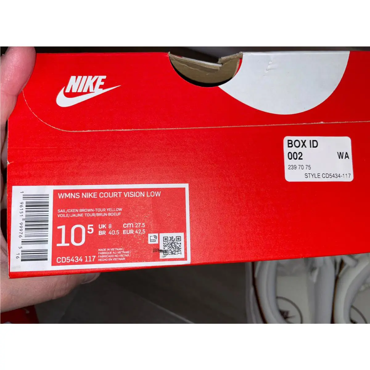 Nike shoes - Nike Court Vision Low - Court Vision Low - CD5434-117 - White / Brown / Yellow 3