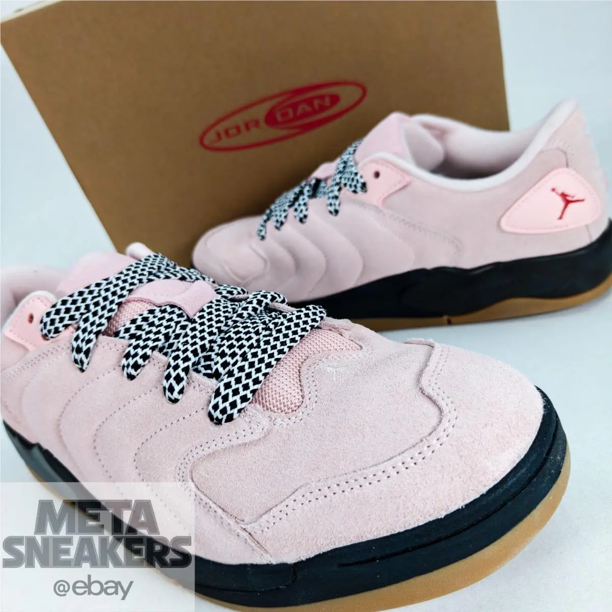 Air Jordan US 10.5 Men`s Pink Black Gum Atmoshphere Nike Session IB3731 600 - Pink