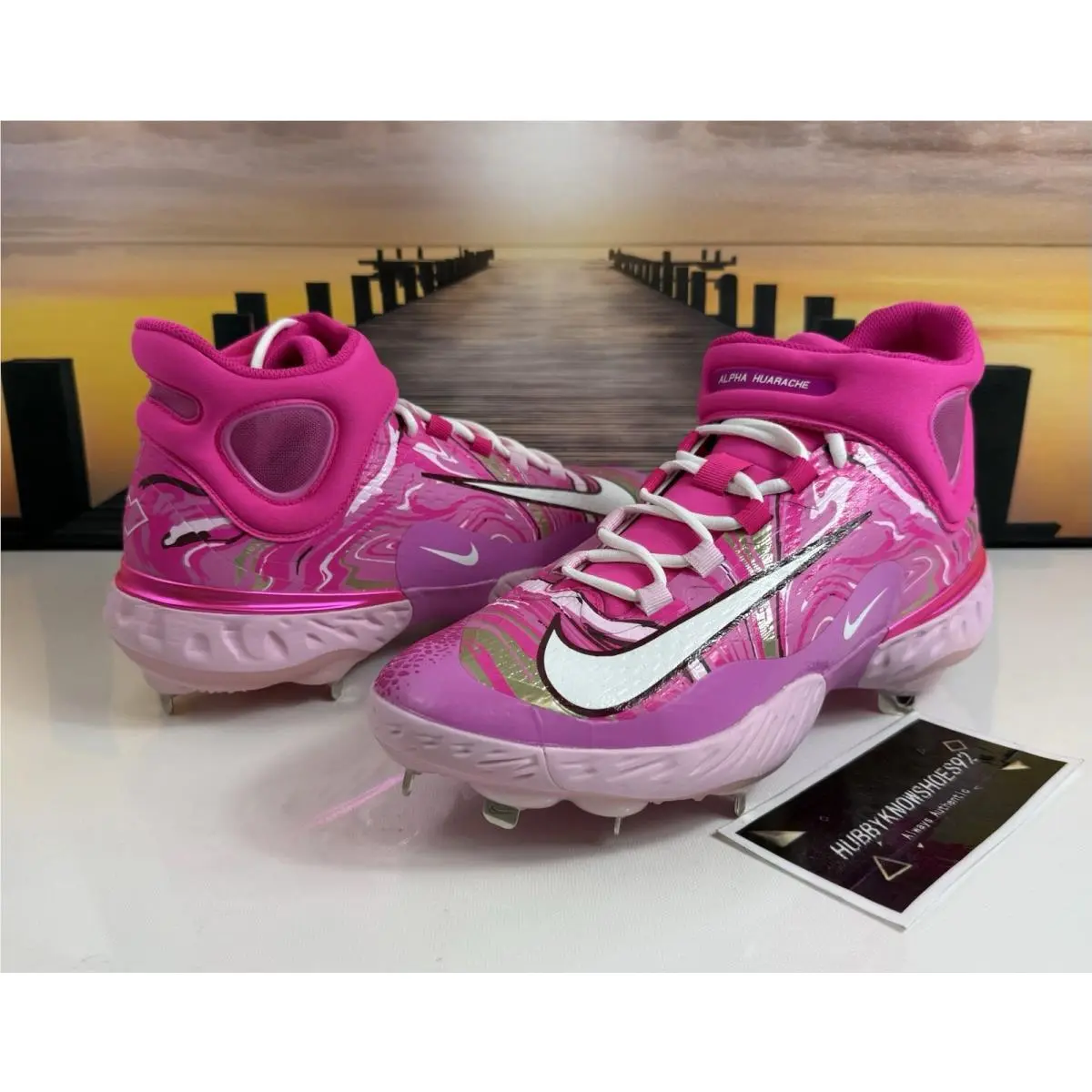 Size 15 Nike Exclusive Alpha Huarache Elite 4 Baseball Cleats “mother’s Day”