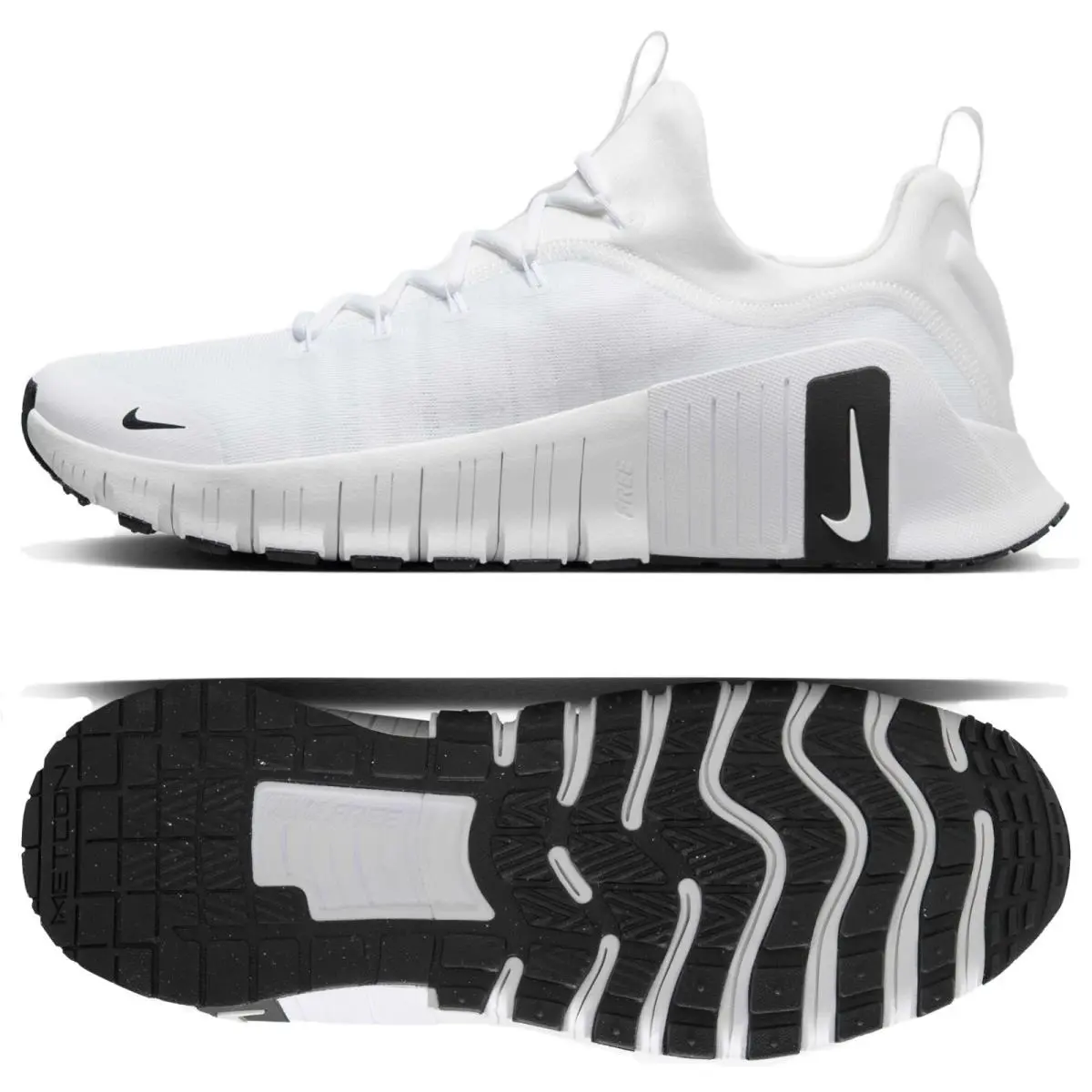 Nike Free Metcon 6 White/white/black FJ7127-101 Men`s Workout Shoes Sz 10.5