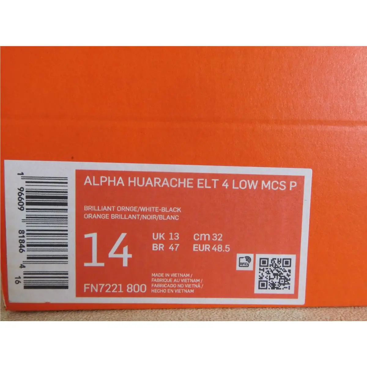 Nike shoes - Nike Alpha Huarache Elite 4 - DR6851-701 - Orange (UPC: 00196151821554) 6
