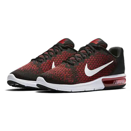 Nike Men`s Air Max - Sequent 2- Black and Team Red - Running Sneakers Size 12 - Red/Black