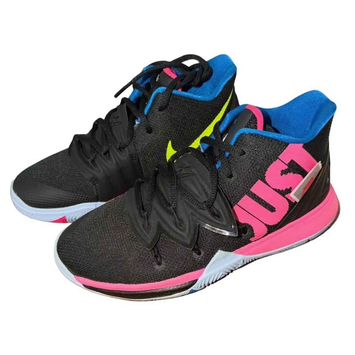 Nike Kyrie 5 GS Grade School Black/volt-hyper Pink Shoe 3.5y - Black