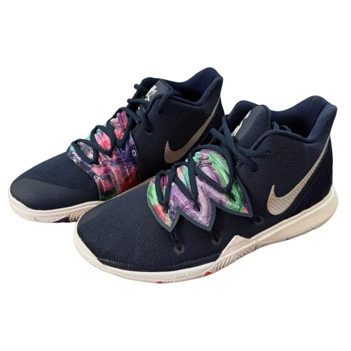 Nike Kyrie 5 GS Grade School Blue Multcolor Metallic Silver 7y - Blue
