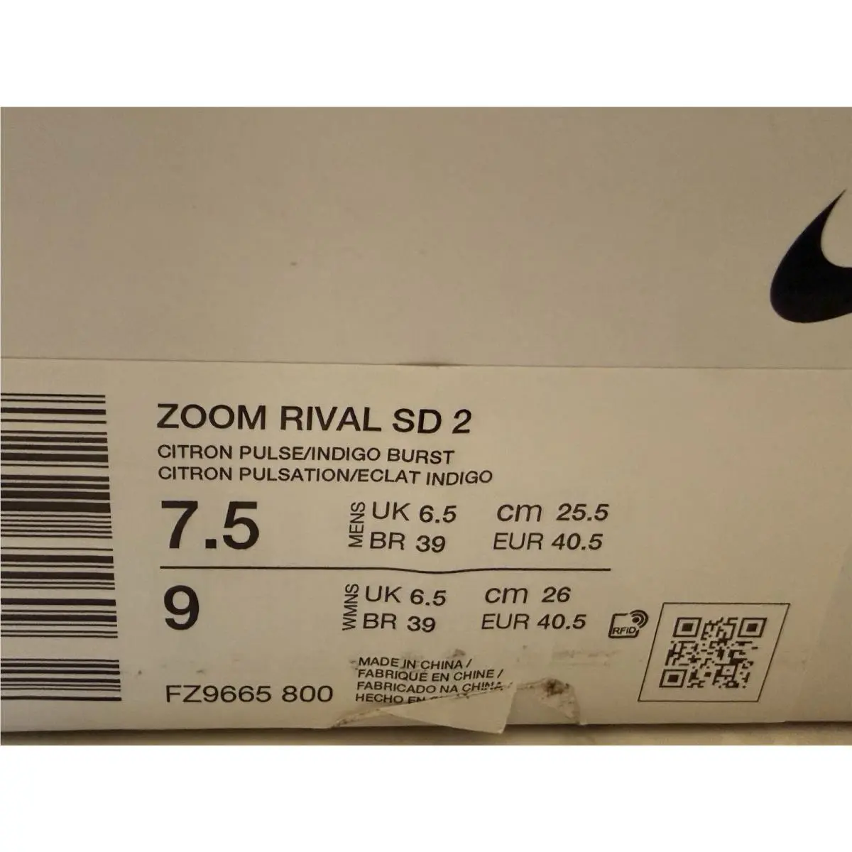 Nike shoes - Nike Zoom Rival SD 2 - FZ9665-800 - Yellow 6