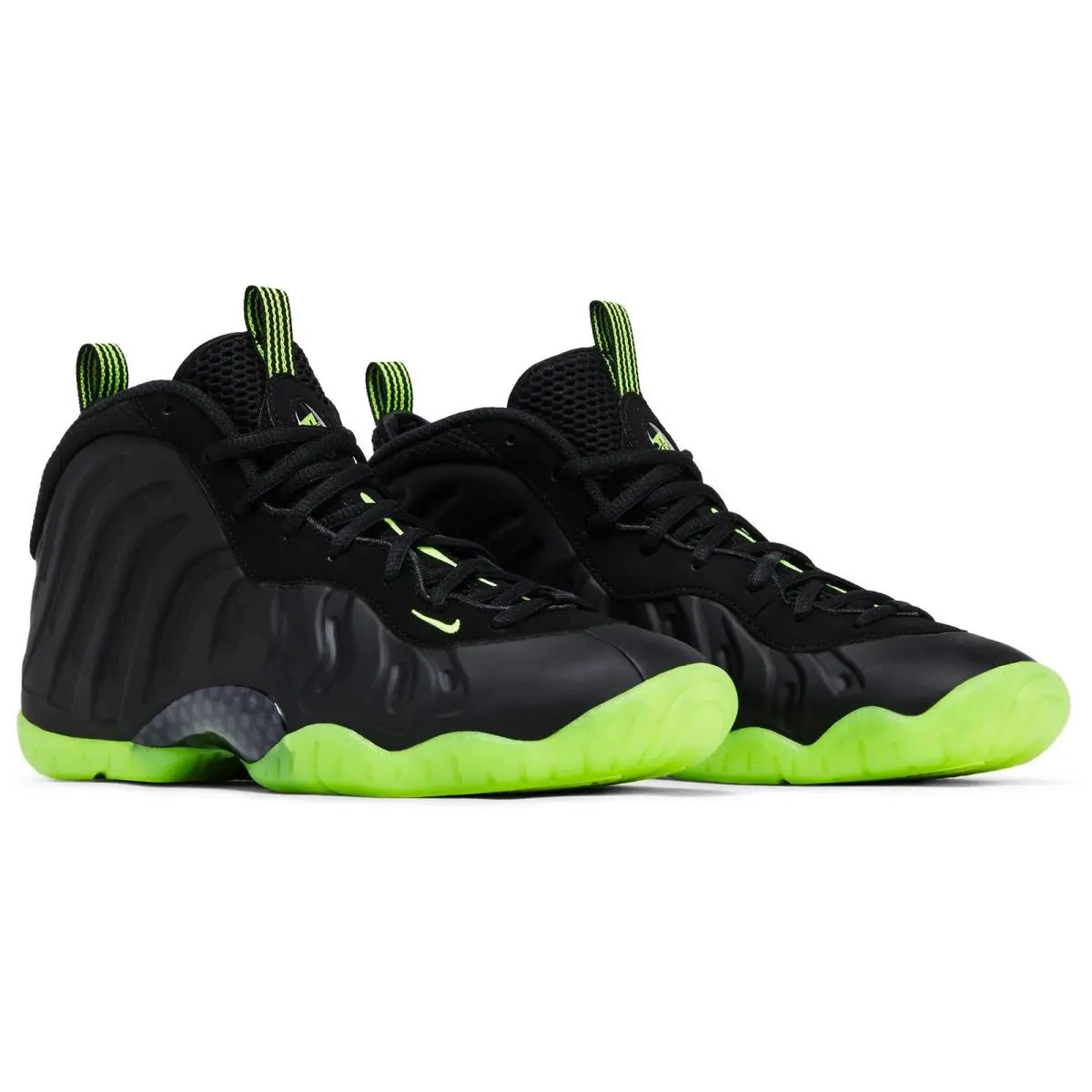 Nike Little Posite One GS Size 4Y Black Volt Basketball Sneaker HF0977-001 - Black