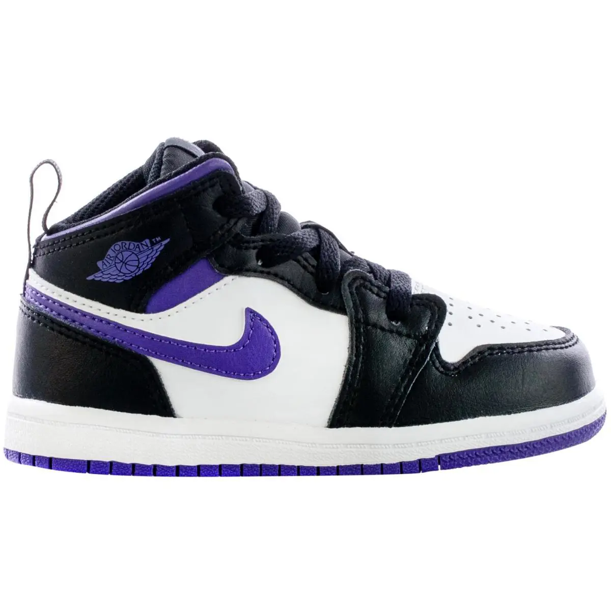 Toddler`s Jordan 1 Mid Black/dark Iris-white 640735 095 - 6 - Black/Dark Iris-White