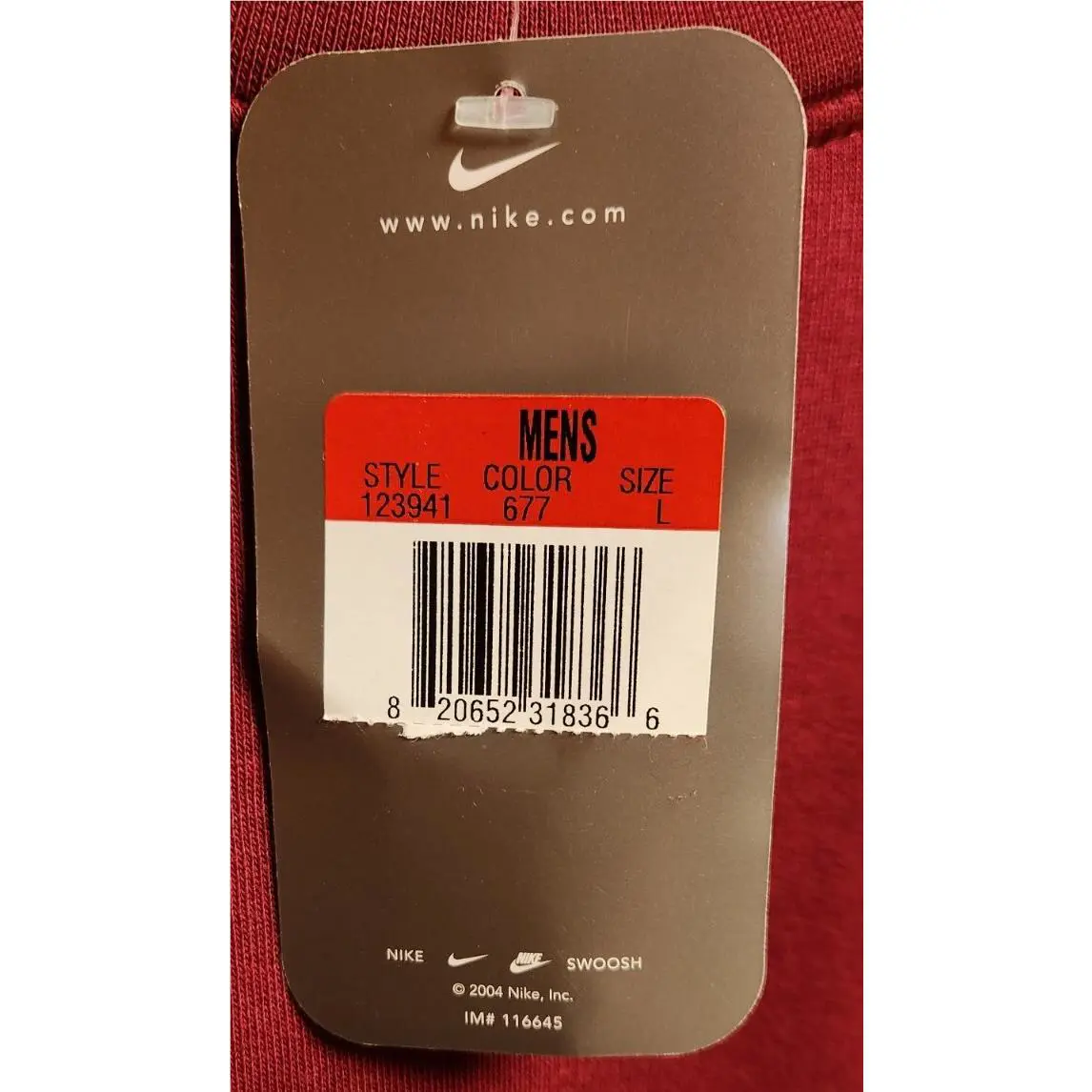 Nike clothing - maroon (UPC: 820652318366) 6