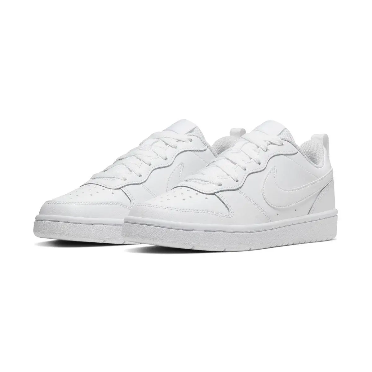 Nike Big Kids Court Borough Low 2_TRIPLE White BQ5448-100-SIZE 5.5 - MULTI