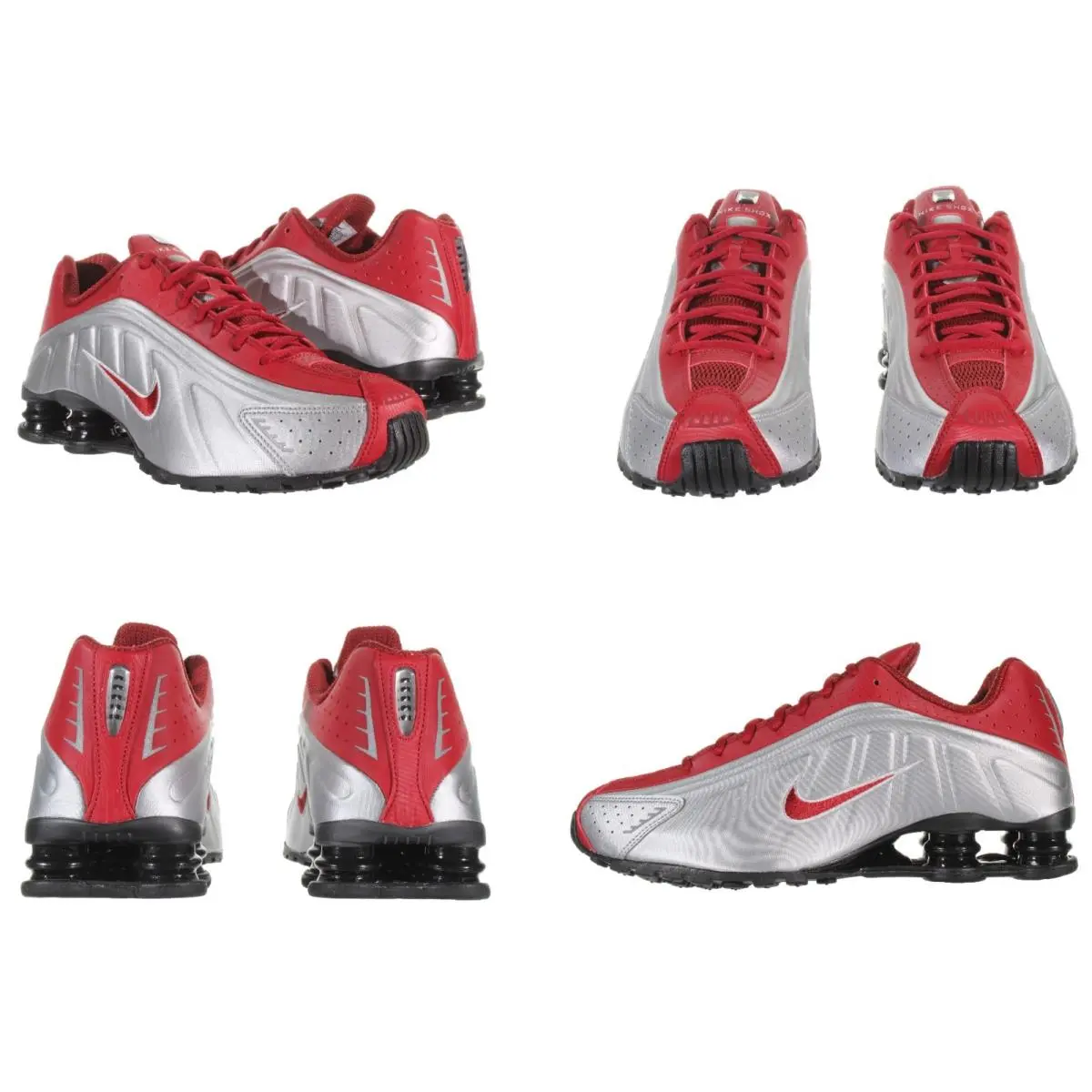 Nike shoes - Nike Shox R4 - Shox - HQ1988 009 - Metallic Silver, Team Crimson 1