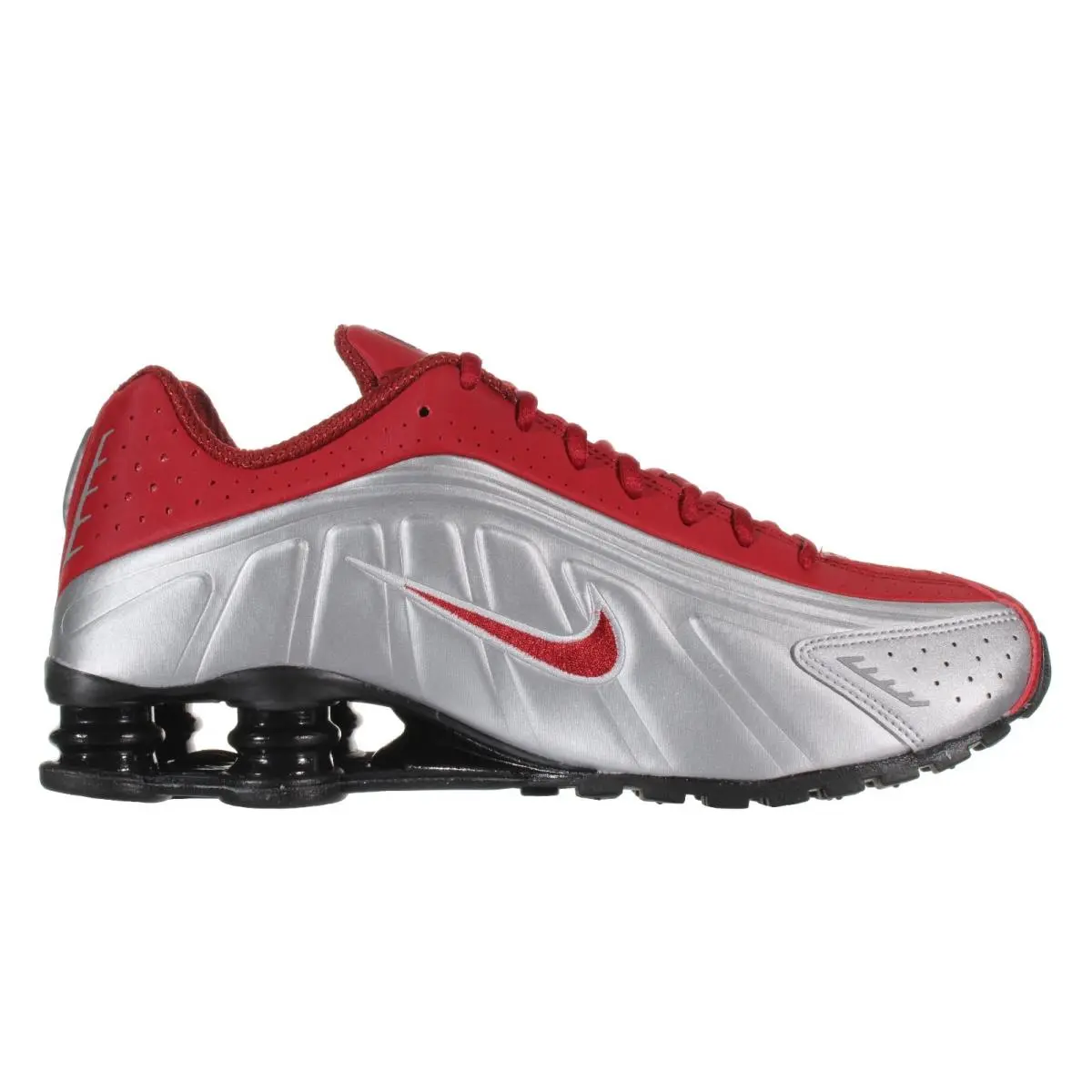 Nike shoes - Nike Shox R4 - Shox - HQ1988 009 - Metallic Silver, Team Crimson 3